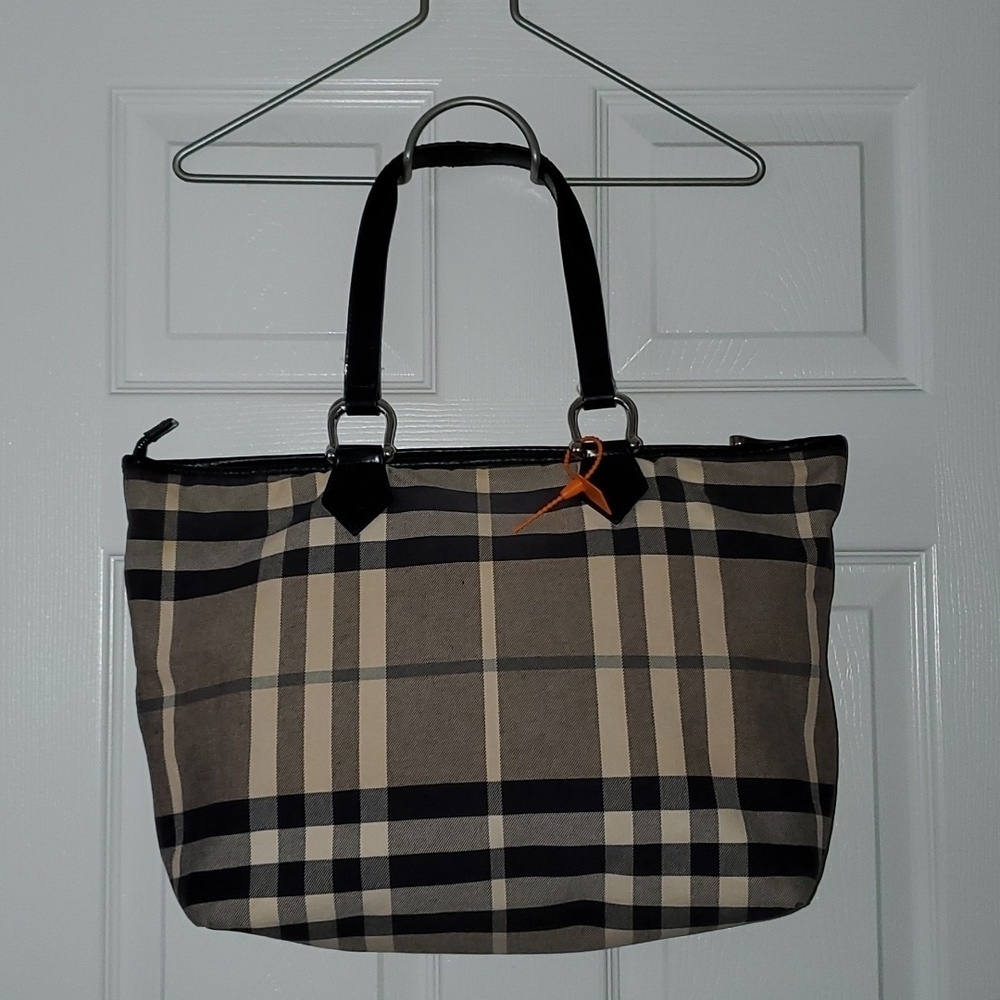 Burberry Plaid Prorsum Zip Top Tote
